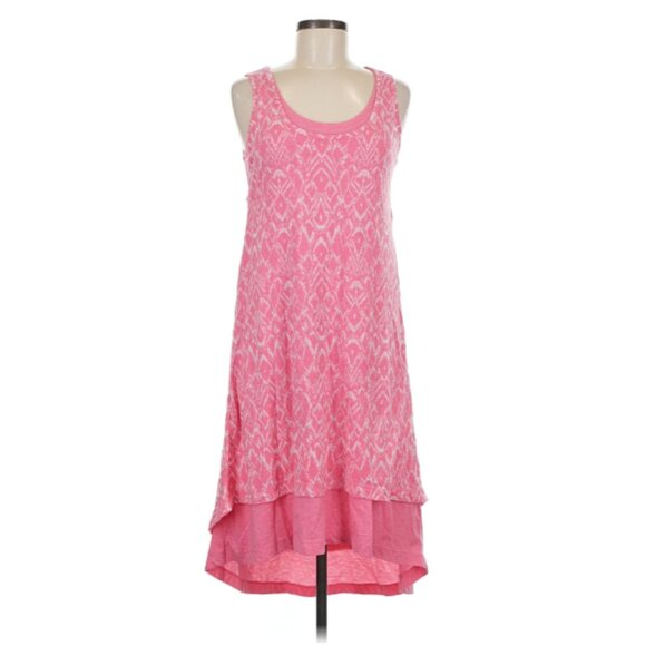 Mod-O-Doc Pink Burnout Jersey Keyhole Sleeveless Midi Dress Like New Size XL - Picture 1 of 10